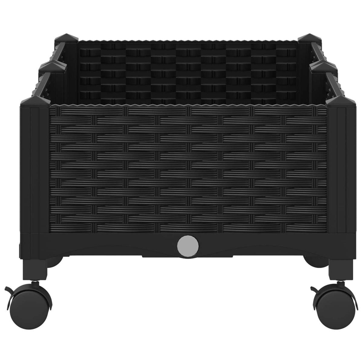 vidaXL Κήπος Γλαστράκι με Ροδάκια Μαύρο 80 x 40 x 29 εκ PP