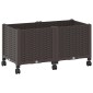 vidaXL Κήπος Γλαστράκι με Ροδάκια Καφέ 80 x 40 x 44 εκ PP