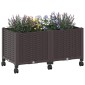 vidaXL Κήπος Γλαστράκι με Ροδάκια Καφέ 80 x 40 x 44 εκ PP