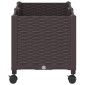 vidaXL Κήπος Γλαστράκι με Ροδάκια Καφέ 80 x 40 x 44 εκ PP