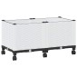 vidaXL Κήπος Γλαστράκι με Ροδάκια Λευκό 80 x 40 x 48 cm PP