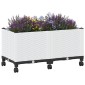 vidaXL Κήπος Γλαστράκι με Ροδάκια Λευκό 80 x 40 x 48 cm PP