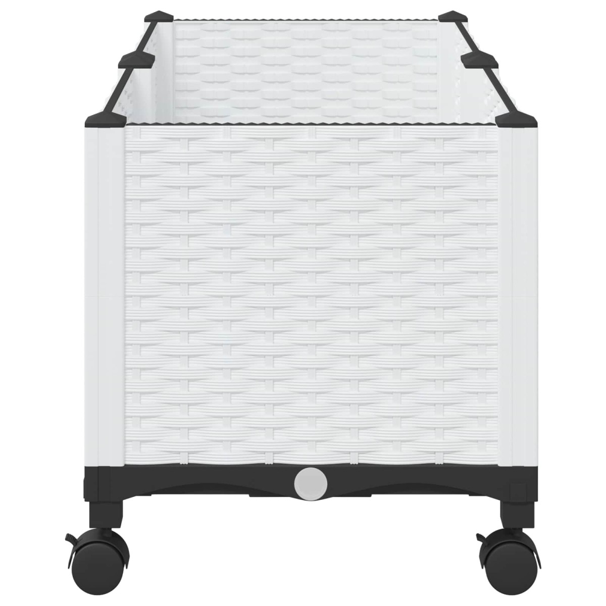 vidaXL Κήπος Γλαστράκι με Ροδάκια Λευκό 80 x 40 x 48 cm PP