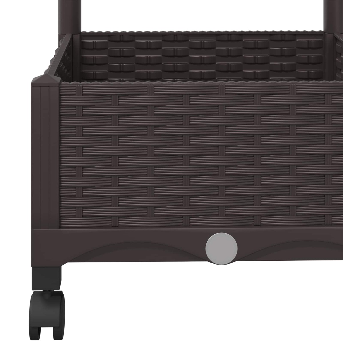 vidaXL Γλάστρα κήπου με πέργκολα & τροχούς Καφέ 80 x 40 x 131,5 εκ. PP