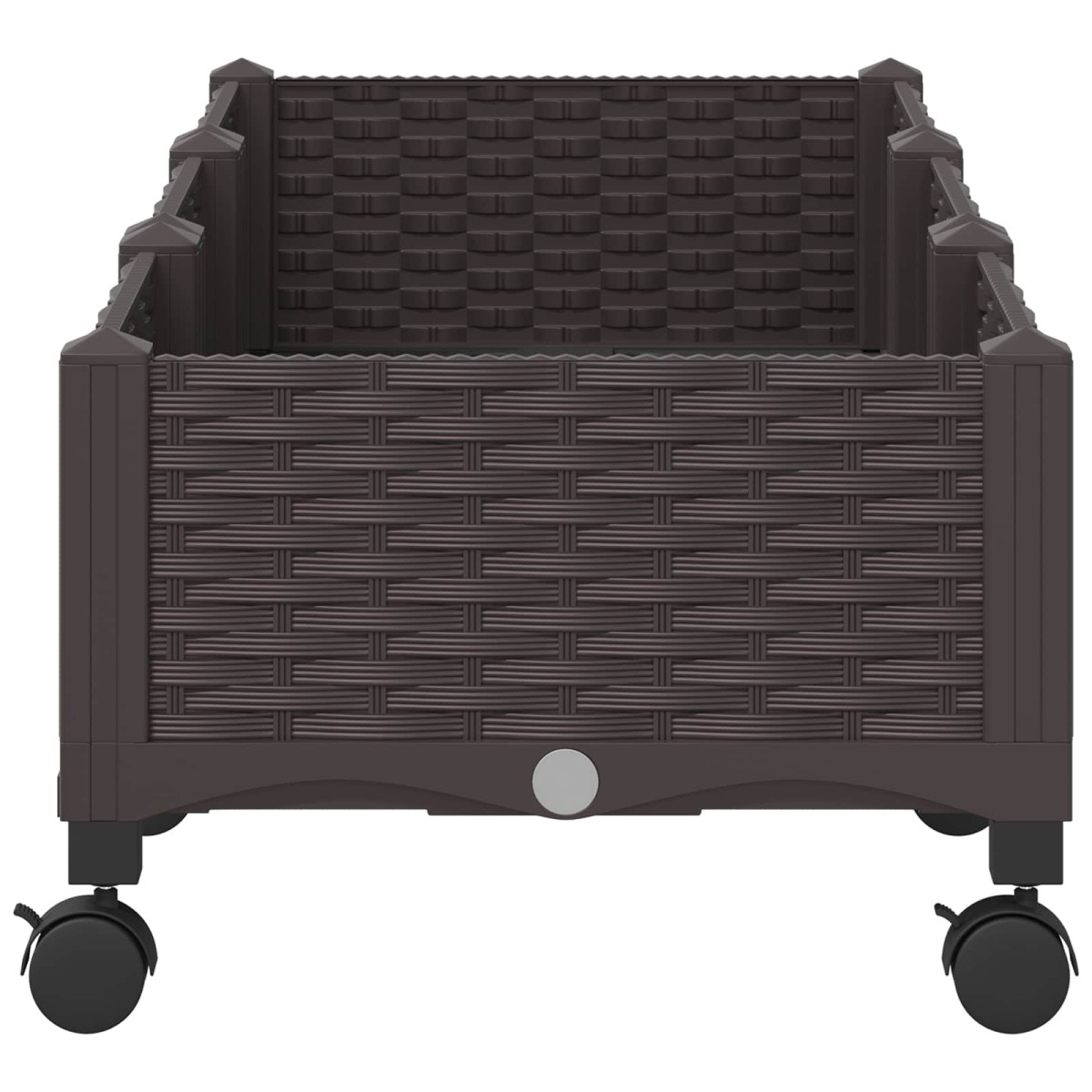 vidaXL Κήπος Γλαστράκι με Ροδάκια Καφέ 120 x 40 x 29 εκ PP