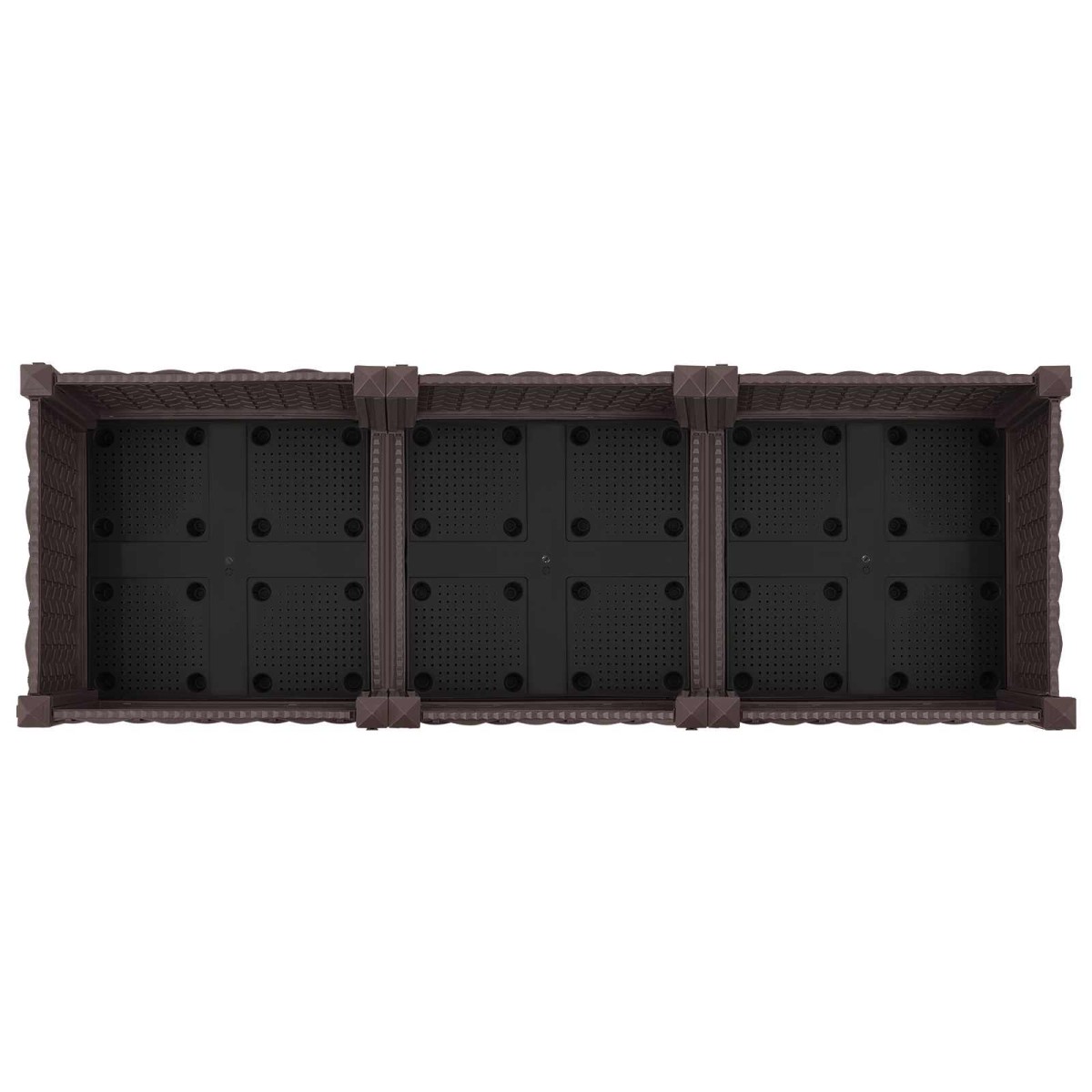 vidaXL Κήπος Γλαστράκι με Ροδάκια Καφέ 120 x 40 x 29 εκ PP