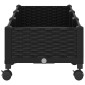 vidaXL Κήπος Γλαστράκι με Ροδάκια Μαύρο 120 x 40 x 29 εκ PP