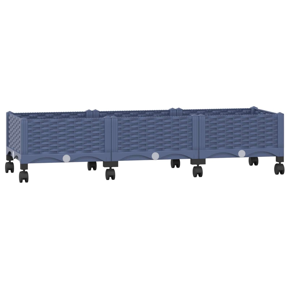 vidaXL Κήπος Γλαστράκι με Ροδάκια Μπλε Γκρι 120 x 40 x 33 cm PP