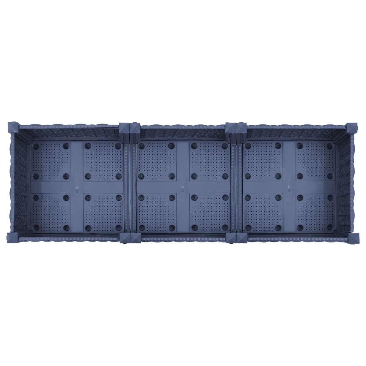 vidaXL Κήπος Γλαστράκι με Ροδάκια Μπλε Γκρι 120 x 40 x 33 cm PP