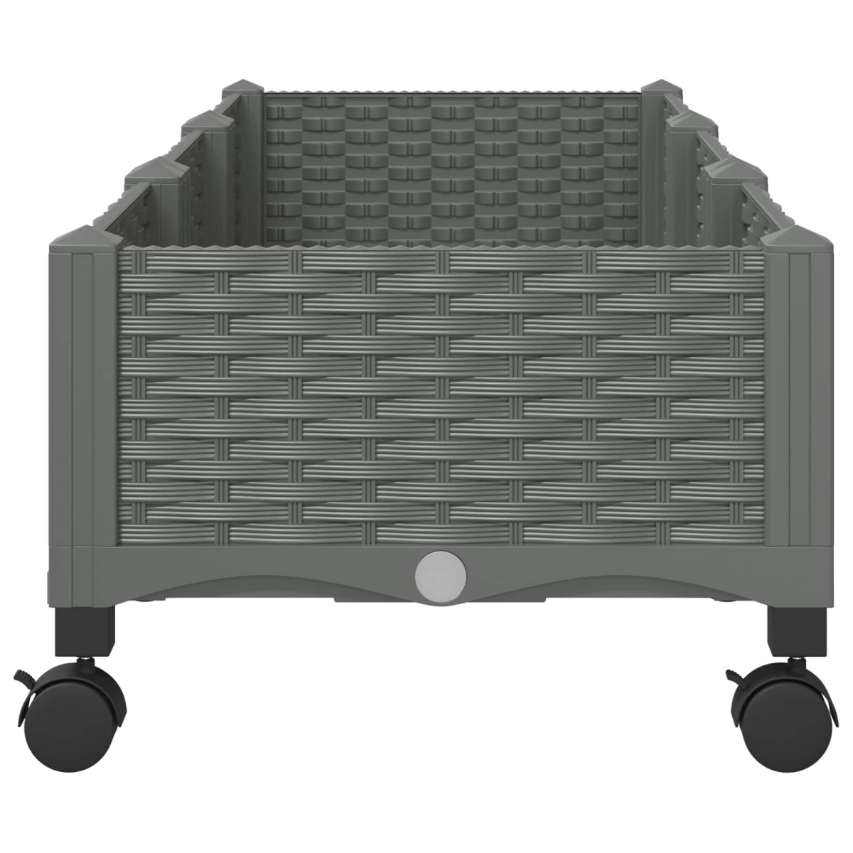 vidaXL Κήπος Γλαστράκι με Ροδάκια Ανοιχτό γκρι 120 x 40 x 33 cm PP
