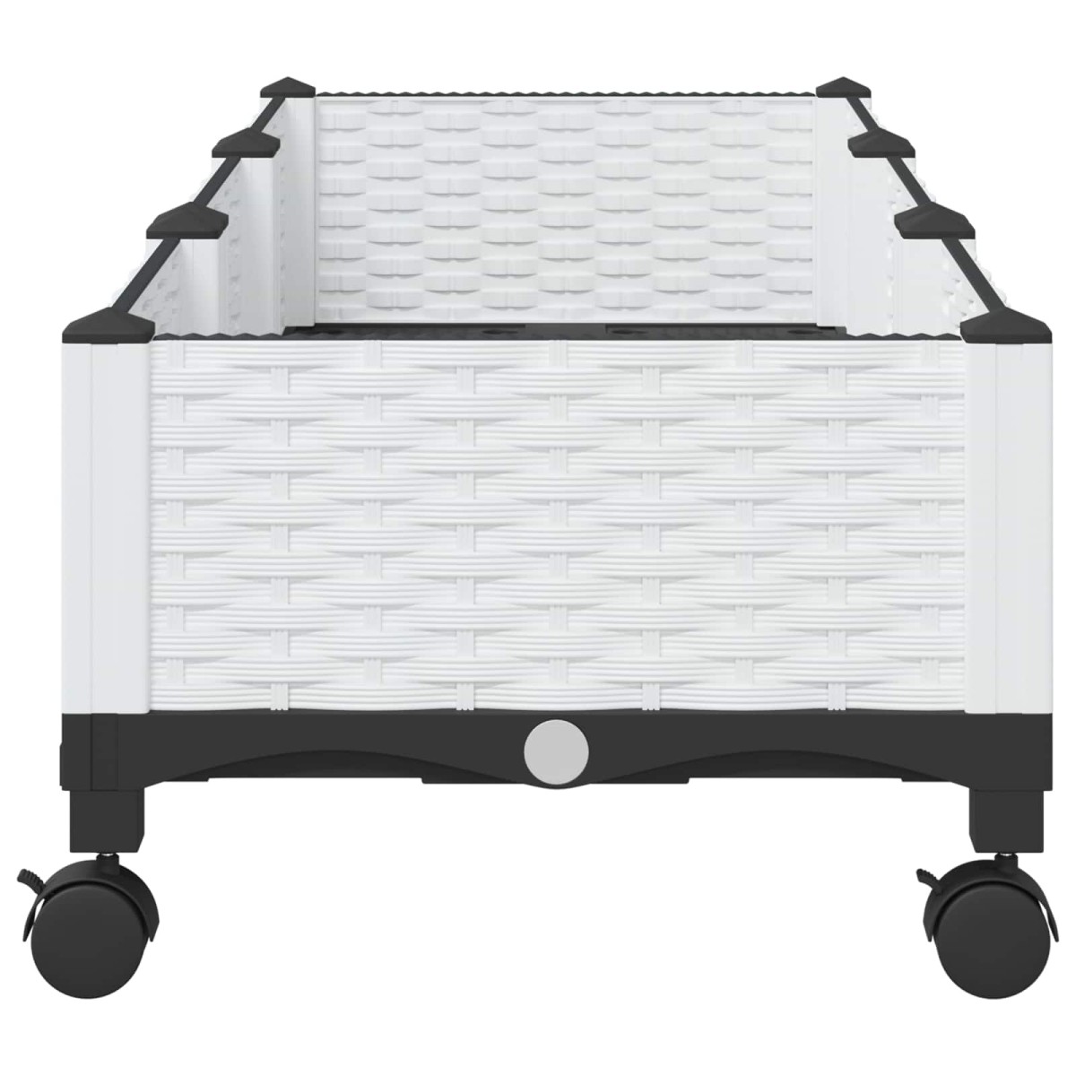 vidaXL Κήπος Γλαστράκι με Ροδάκια Λευκό 120 x 40 x 33 cm PP