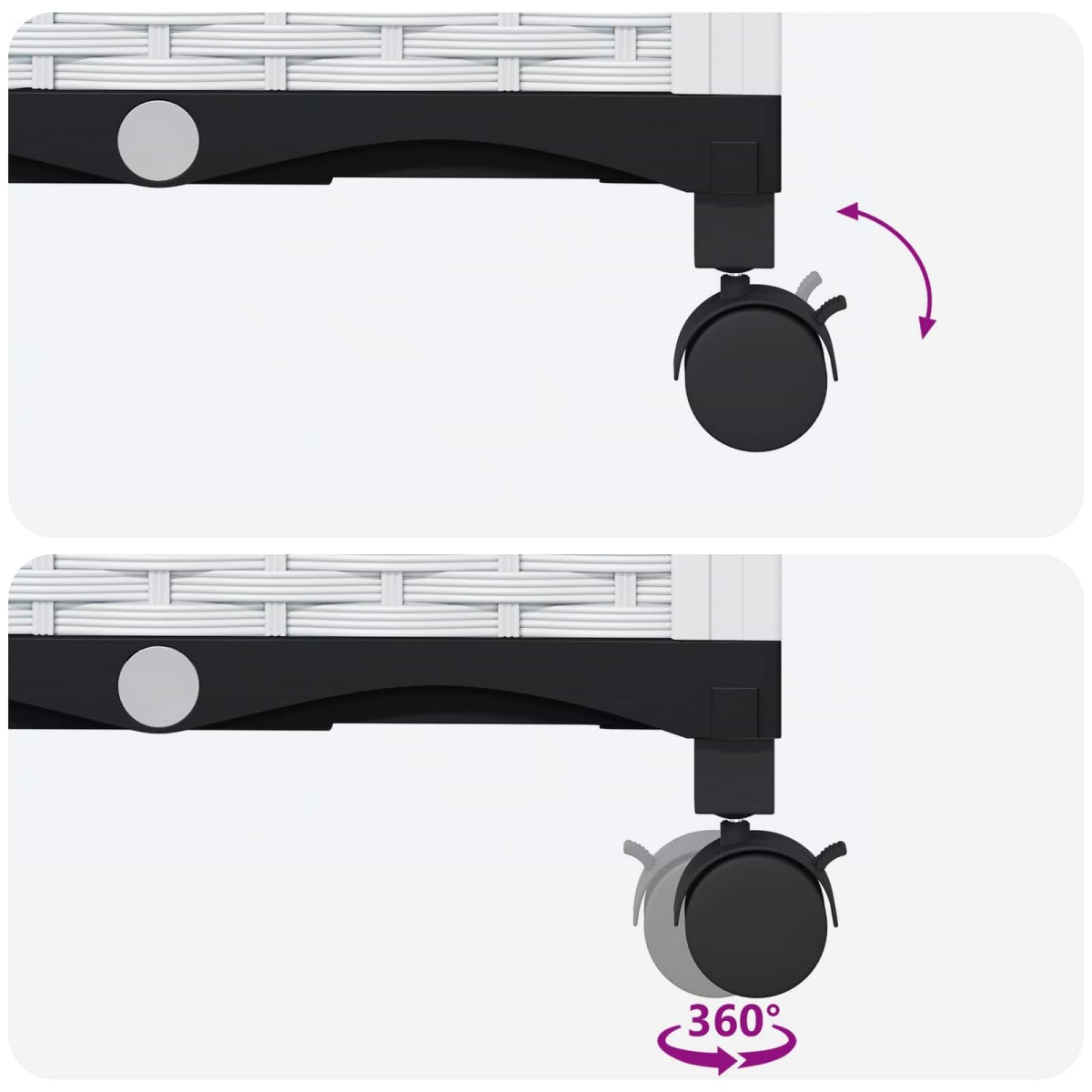 vidaXL Κήπος Γλαστράκι με Ροδάκια Λευκό 120 x 40 x 33 cm PP
