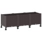 vidaXL Κήπος Γλαστράκι με Ροδάκια Καφέ 120 x 40 x 44 εκ PP