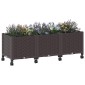 vidaXL Κήπος Γλαστράκι με Ροδάκια Καφέ 120 x 40 x 44 εκ PP