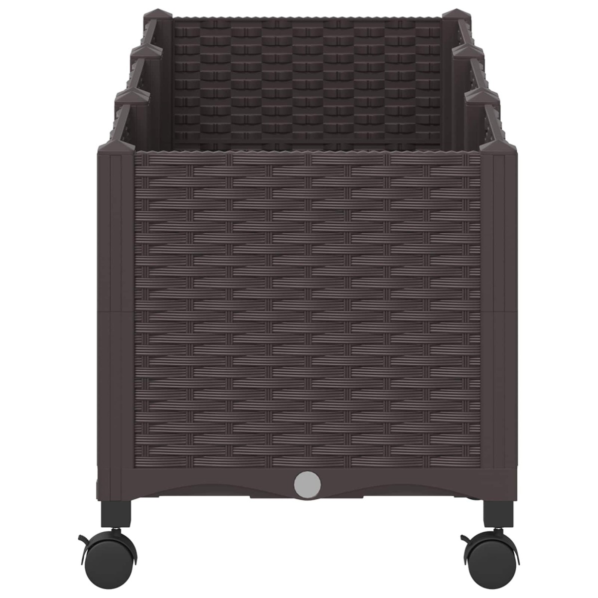 vidaXL Κήπος Γλαστράκι με Ροδάκια Καφέ 120 x 40 x 44 εκ PP