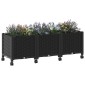 vidaXL Κήπος Γλαστράκι με Ροδάκια Μαύρο 120 x 40 x 44 εκ PP