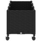 vidaXL Κήπος Γλαστράκι με Ροδάκια Μαύρο 120 x 40 x 44 εκ PP