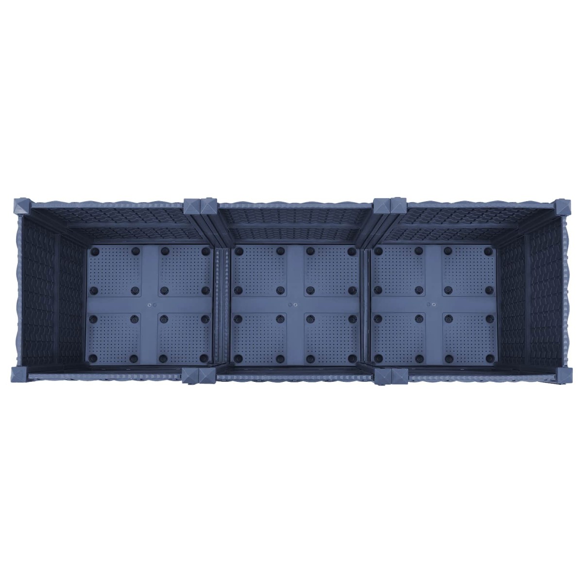 vidaXL Κήπος Γλαστράκι με Ροδάκια Μπλε Γκρι 120 x 40 x 48 cm PP