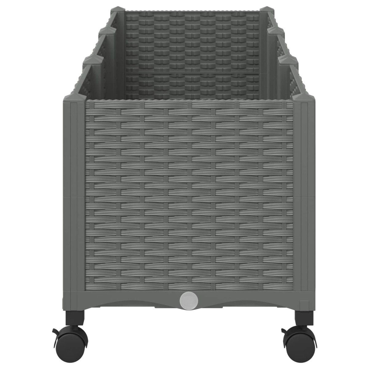 vidaXL Κήπος Γλαστράκι με Ροδάκια Ανοιχτό γκρι 120 x 40 x 48 cm PP