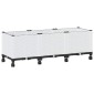 vidaXL Κήπος Γλαστράκι με Ροδάκια Λευκό 120 x 40 x 48 cm PP