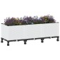 vidaXL Κήπος Γλαστράκι με Ροδάκια Λευκό 120 x 40 x 48 cm PP