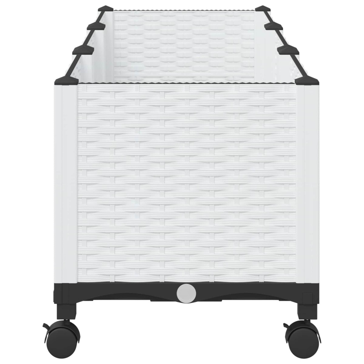 vidaXL Κήπος Γλαστράκι με Ροδάκια Λευκό 120 x 40 x 48 cm PP