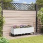 vidaXL Κήπος Γλαστράκι με Ροδάκια Λευκό 120 x 40 x 48 cm PP