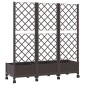 vidaXL Γλάστρα κήπου με πέργκολα & τροχούς Καφέ 120 x 40 x 131,5 εκ.