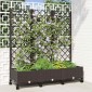 vidaXL Γλάστρα κήπου με πέργκολα & τροχούς Καφέ 120 x 40 x 131,5 εκ.