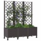 vidaXL Γλάστρα κήπου με πέργκολα & τροχούς Καφέ 120 x 40 x 146 εκ PP