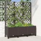 vidaXL Γλάστρα κήπου με πέργκολα & τροχούς Καφέ 120 x 40 x 146 εκ PP