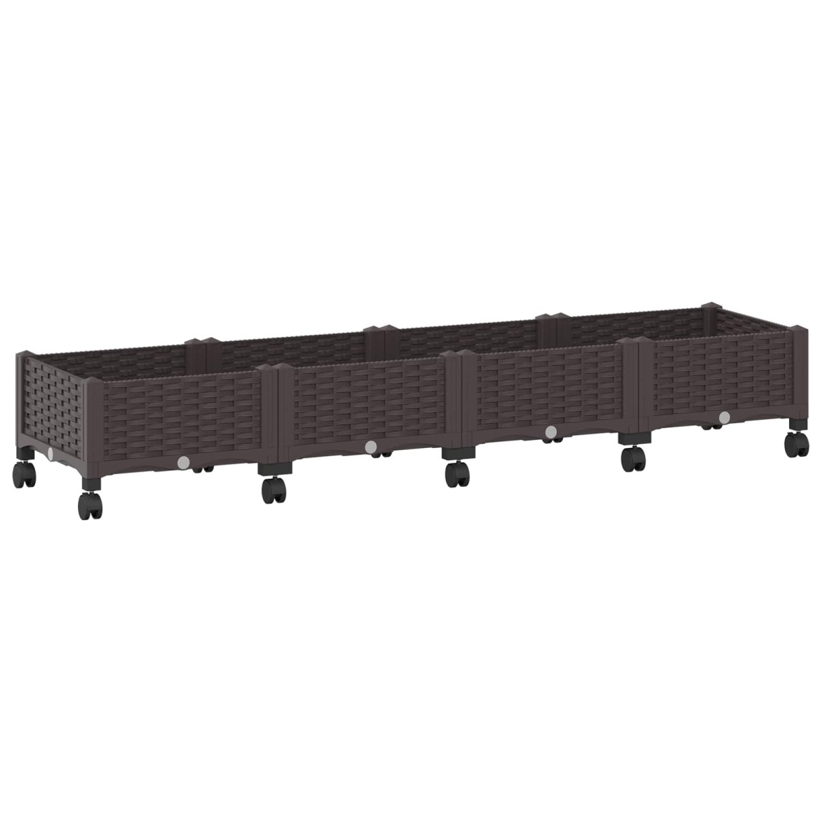 vidaXL Κήπος Γλαστράκι με Ροδάκια Καφέ 160 x 40 x 29 εκ PP