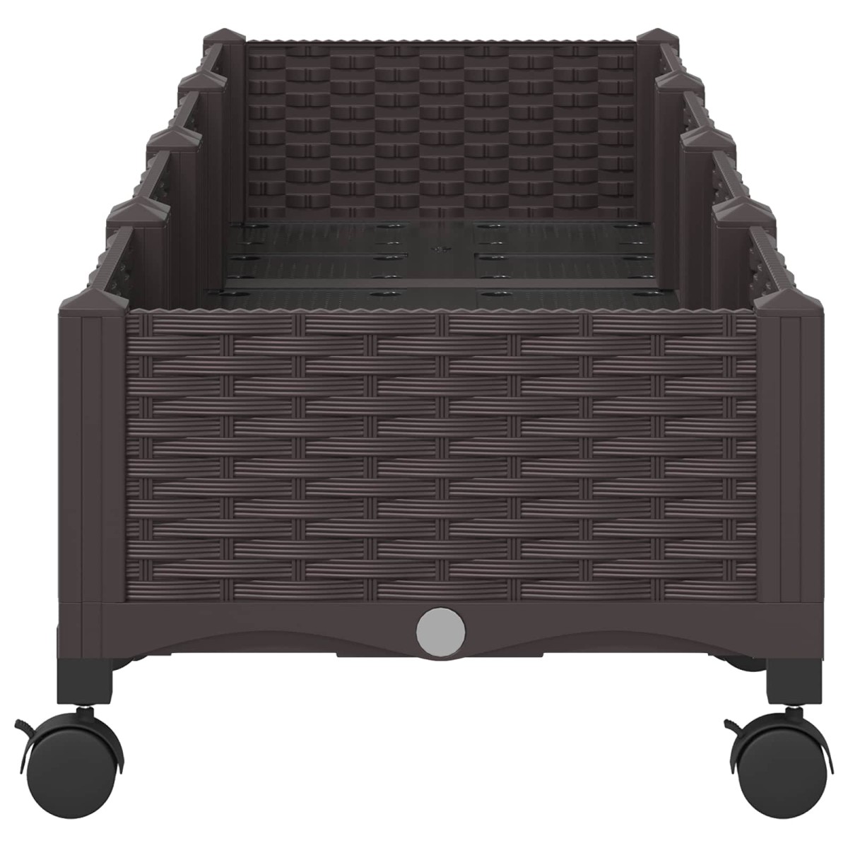 vidaXL Κήπος Γλαστράκι με Ροδάκια Καφέ 160 x 40 x 29 εκ PP