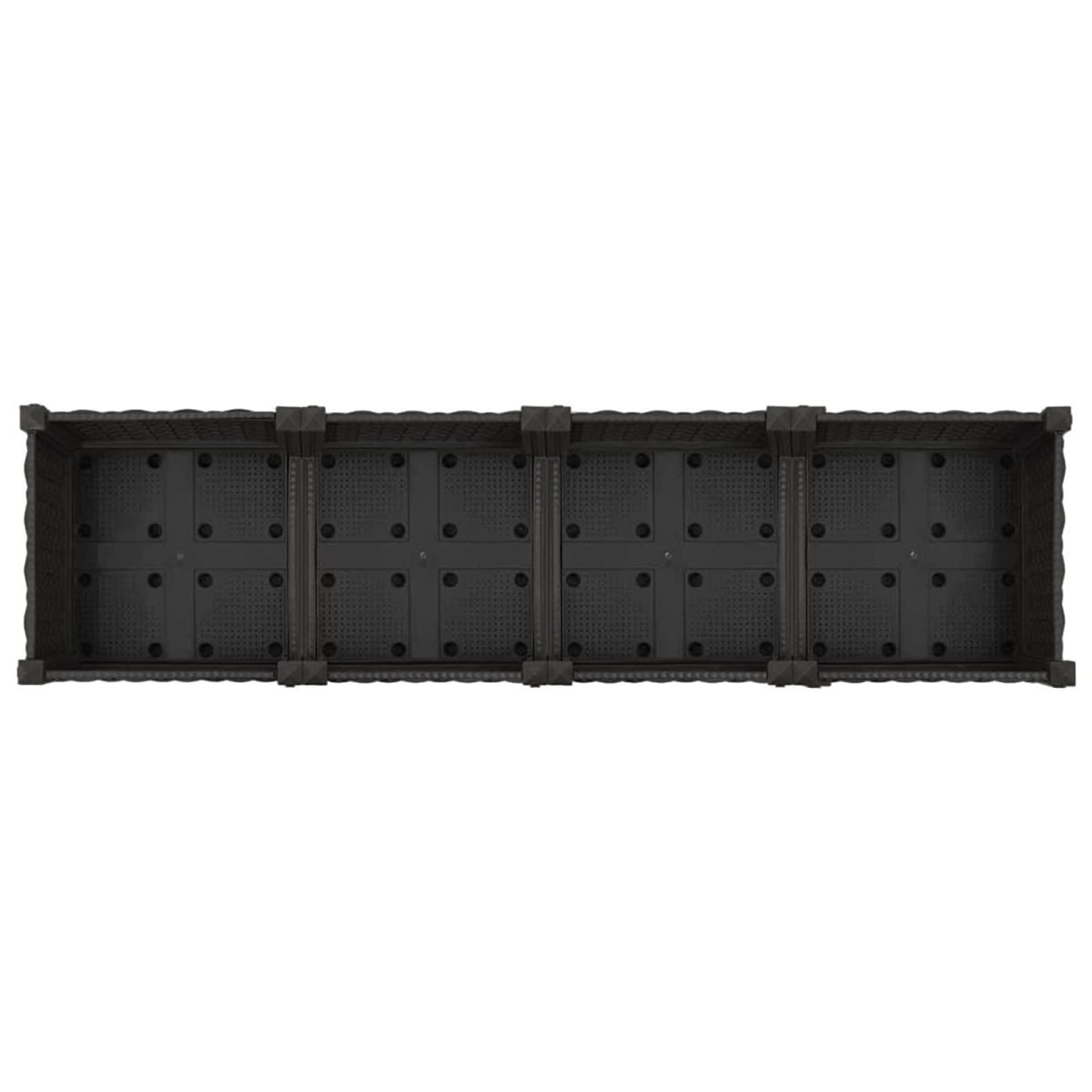 vidaXL Κήπος Γλαστράκι με Ροδάκια Μαύρο 160 x 40 x 29 εκ PP