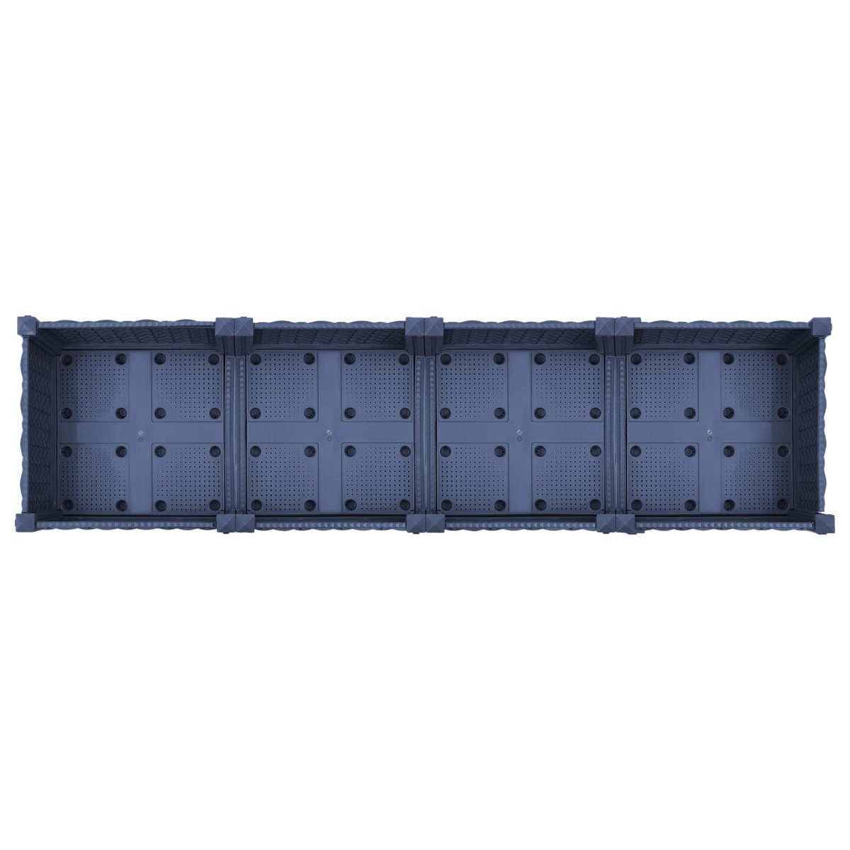 vidaXL Κήπος Γλαστράκι με Ροδάκια Μπλε Γκρι 160 x 40 x 33 cm PP