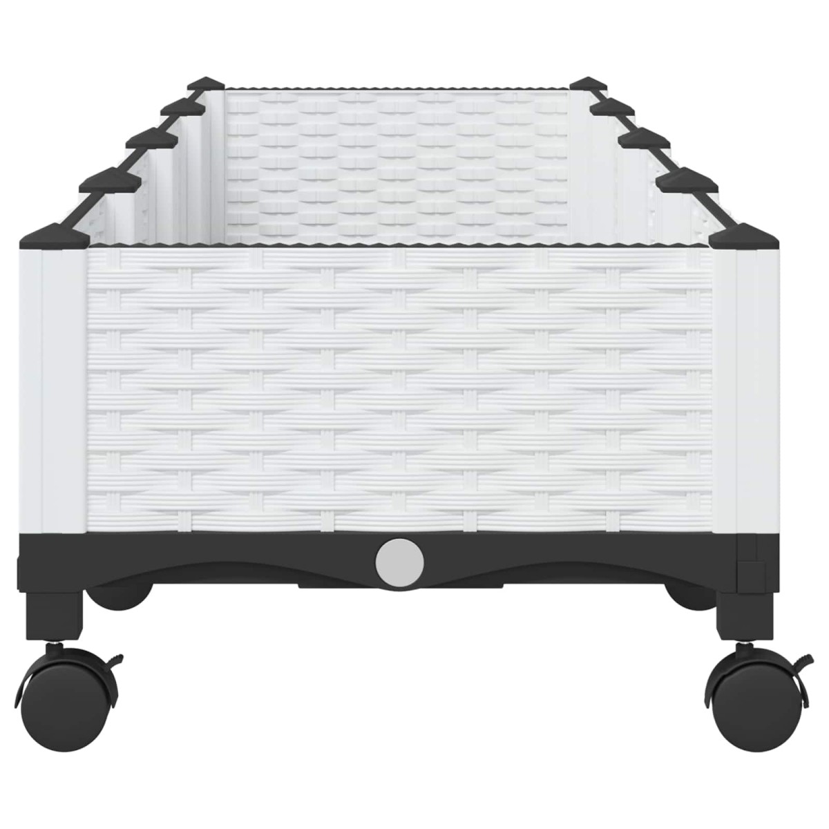 vidaXL Κήπος Γλαστράκι με Ροδάκια Λευκό 160 x 40 x 33 cm PP