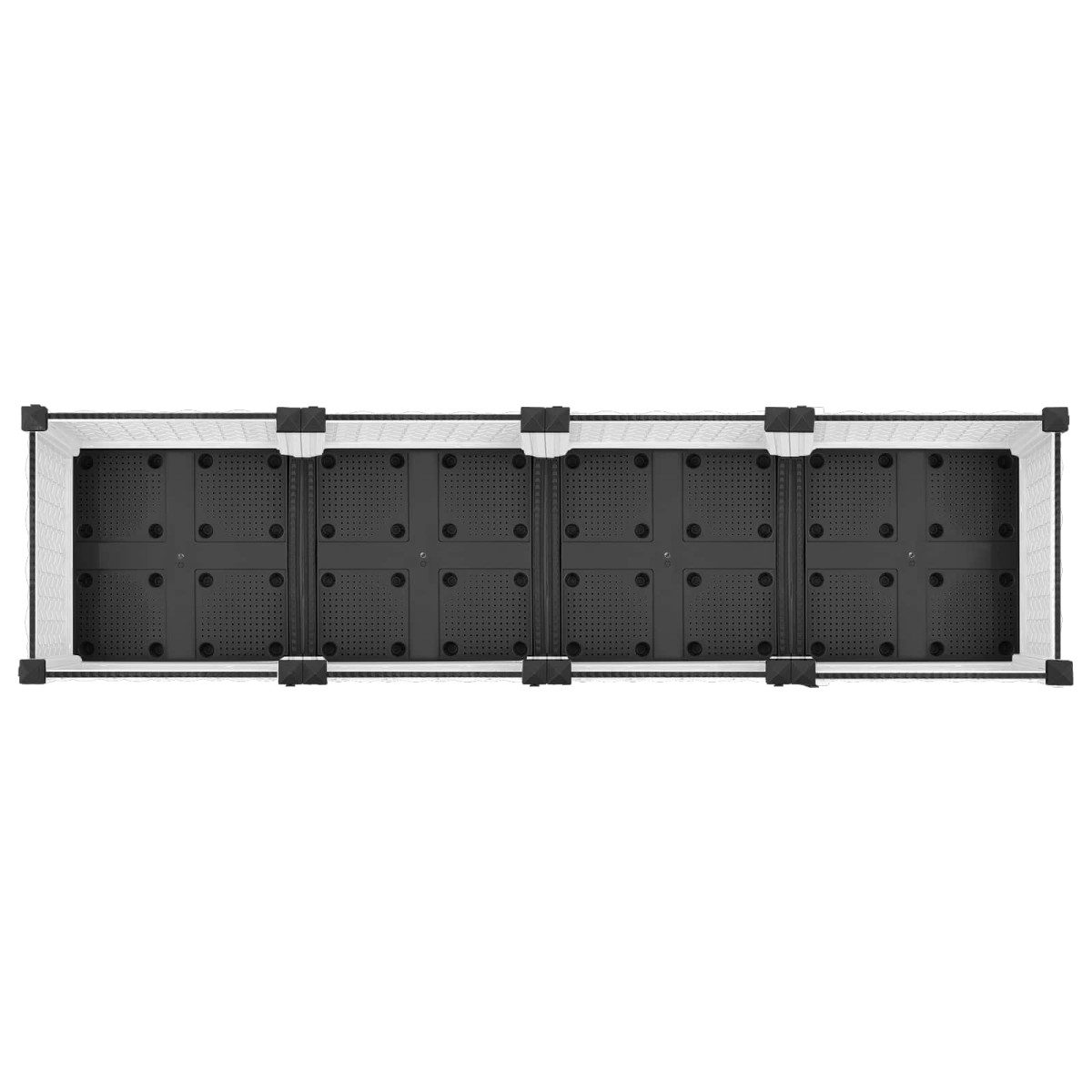 vidaXL Κήπος Γλαστράκι με Ροδάκια Λευκό 160 x 40 x 33 cm PP