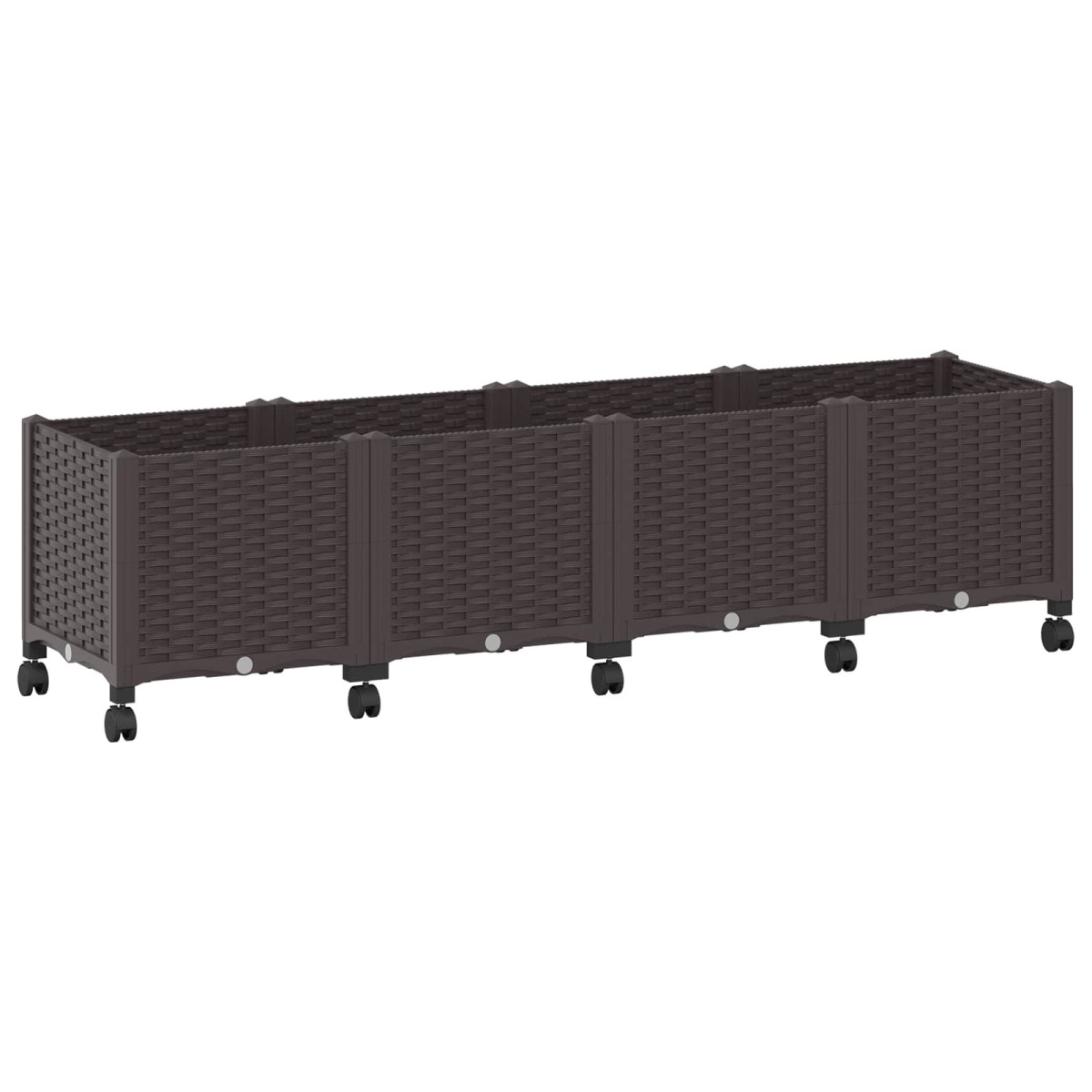 vidaXL Κήπος Γλαστράκι με Ροδάκια Καφέ 160 x 40 x 44 εκ PP