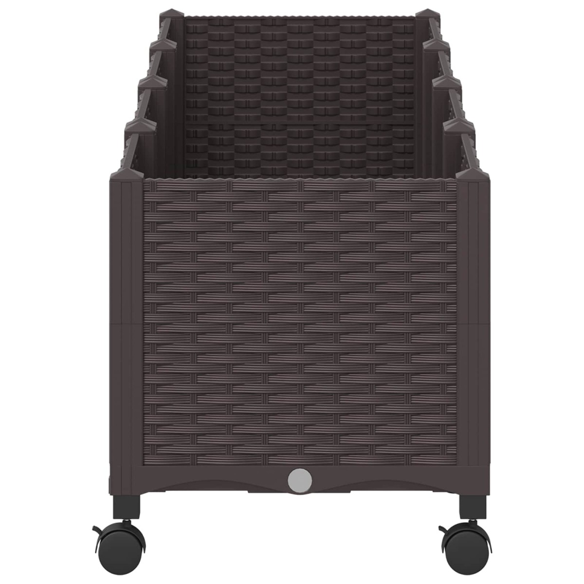 vidaXL Κήπος Γλαστράκι με Ροδάκια Καφέ 160 x 40 x 44 εκ PP