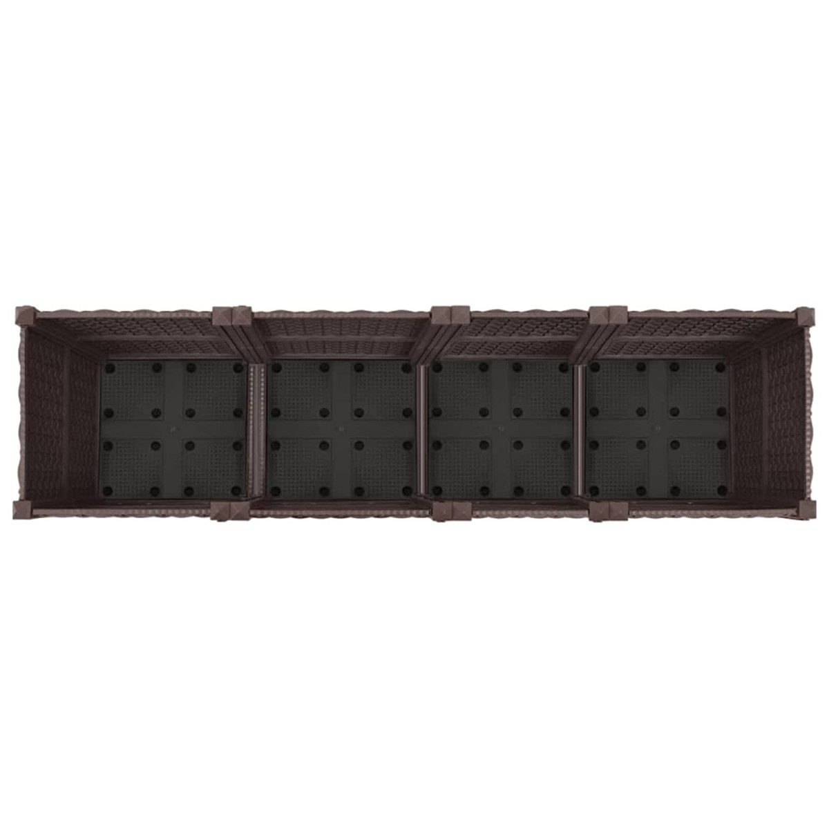 vidaXL Κήπος Γλαστράκι με Ροδάκια Καφέ 160 x 40 x 44 εκ PP