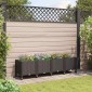 vidaXL Κήπος Γλαστράκι με Ροδάκια Καφέ 160 x 40 x 44 εκ PP