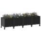 vidaXL Κήπος Γλαστράκι με Ροδάκια Μαύρο 160 x 40 x 44 εκ PP