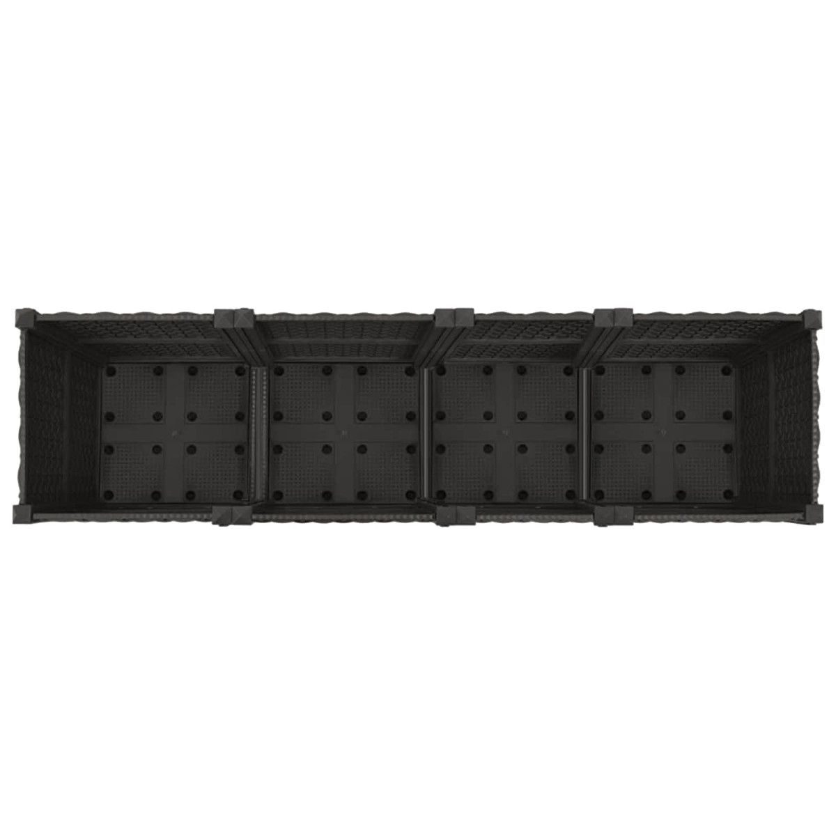 vidaXL Κήπος Γλαστράκι με Ροδάκια Μαύρο 160 x 40 x 44 εκ PP