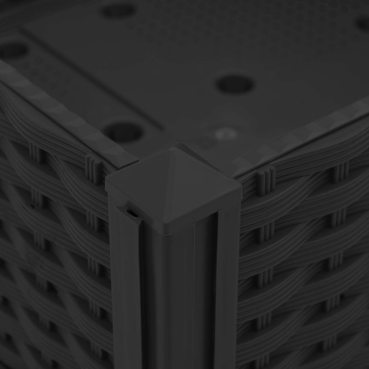 vidaXL Κήπος Γλαστράκι με Ροδάκια Μαύρο 160 x 40 x 44 εκ PP