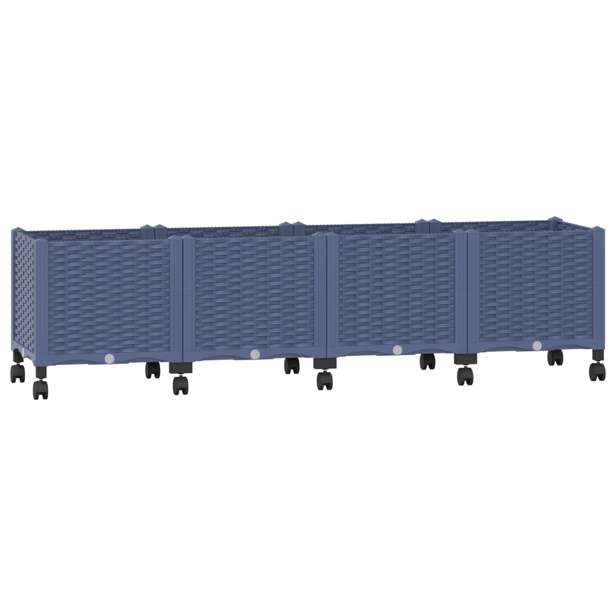 vidaXL Κήπος Γλαστράκι με Ροδάκια Μπλε Γκρι 160 x 40 x 48 cm PP