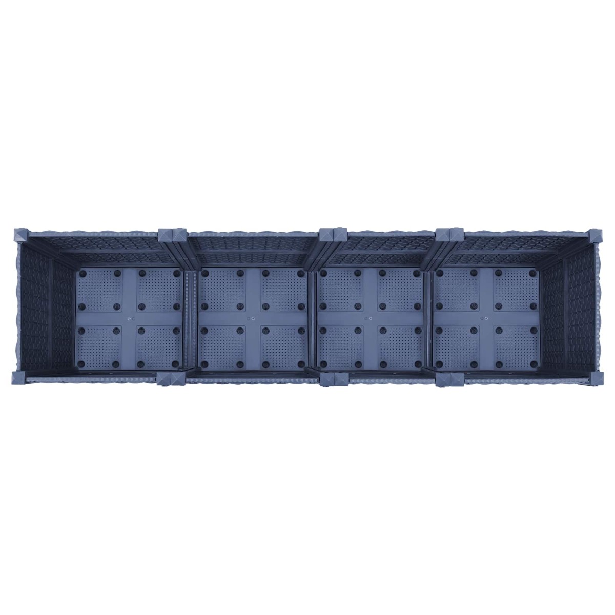 vidaXL Κήπος Γλαστράκι με Ροδάκια Μπλε Γκρι 160 x 40 x 48 cm PP