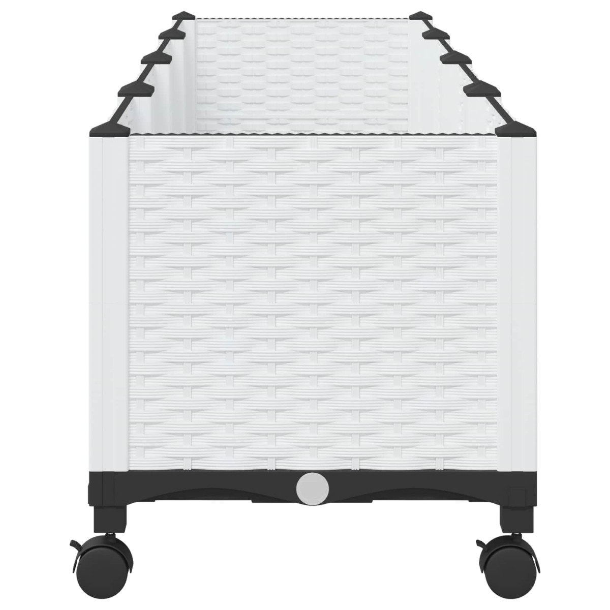 vidaXL Κήπος Γλαστράκι με Ροδάκια Λευκό 160 x 40 x 48 cm PP