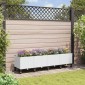 vidaXL Κήπος Γλαστράκι με Ροδάκια Λευκό 160 x 40 x 48 cm PP