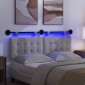 vidaXL Κεφαλάρι κρεβατιού κρεμαστό Με φωτισμό LED Λευκό Ύφασμα