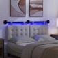vidaXL Κεφαλάρι κρεβατιού κρεμαστό Με φωτισμό LED Λευκό Τεχνητό Δέρμα